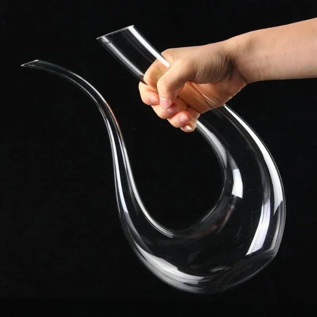 Premium crystal wine decanter with built-in pourer for effortless wine service and enhanced flavor profile