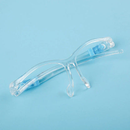 Close-up shot of the anti-fog and splash-resistant face mask in various colours, showcasing its head-mounted design and durable construction.