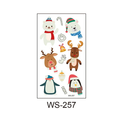 Glowing Christmas Santa Claus tattoo stickers in various festive designs