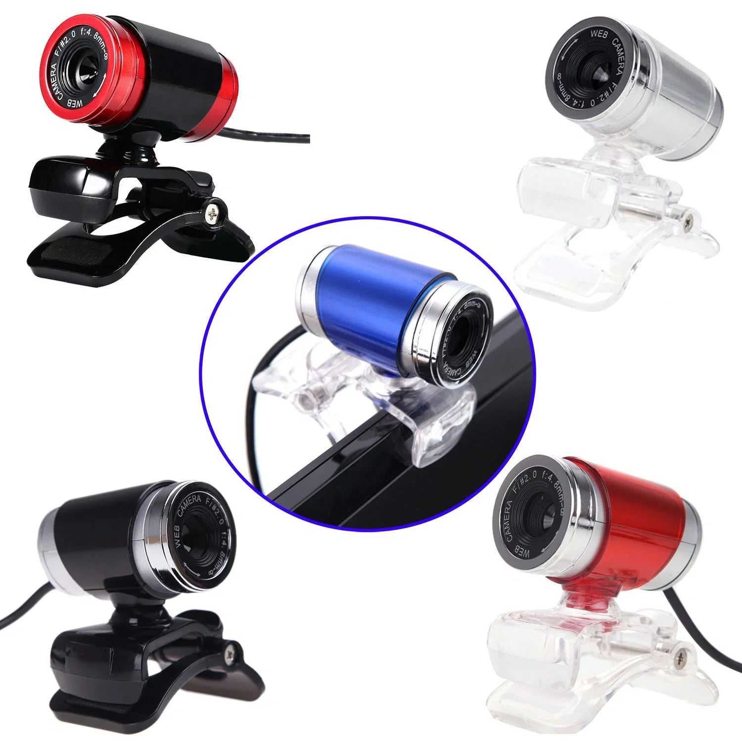 480P HD camera with high-quality glass lens in various colors