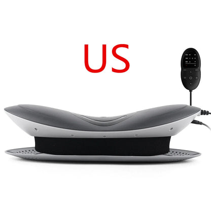 Premium lumbar support massage device with intelligent traction, heat therapy, and vibration massage functions for relieving back pain and muscle fatigue