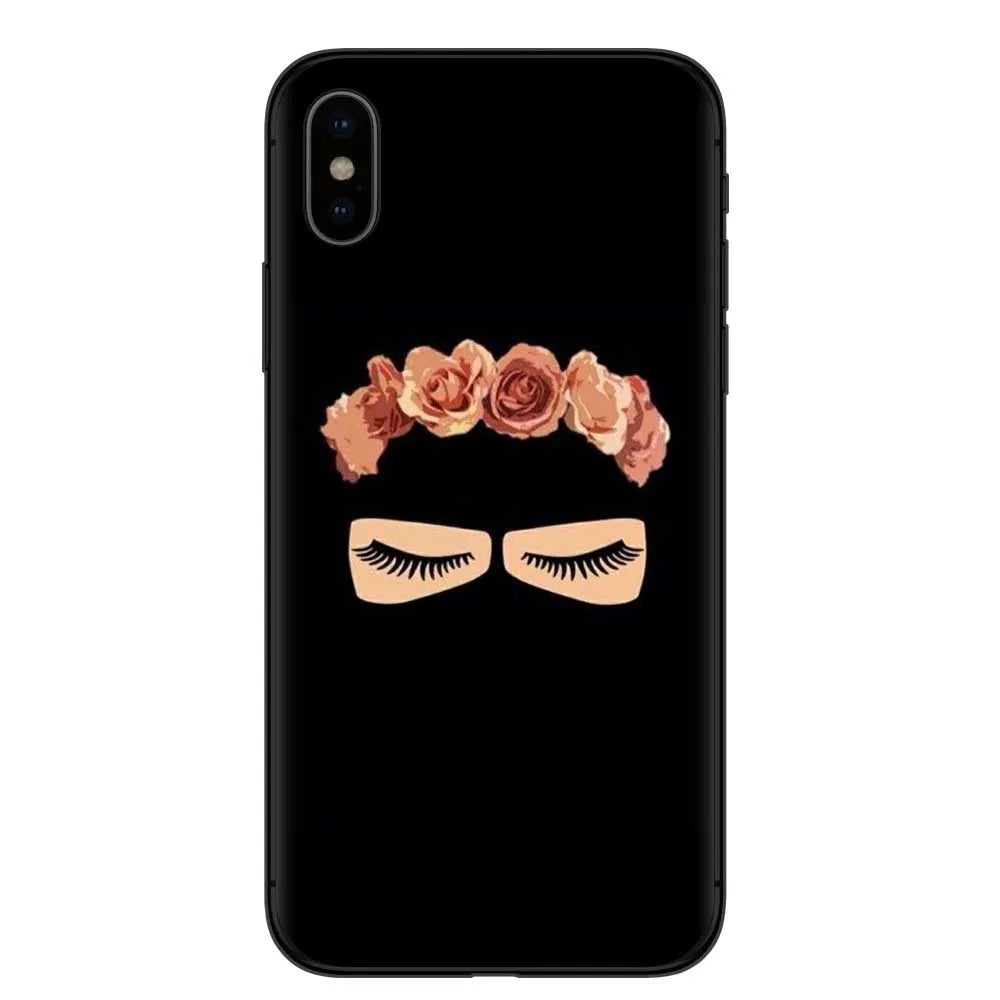 Islamic hijab veil girl design TPU phone case with rhinestone floral letter pattern