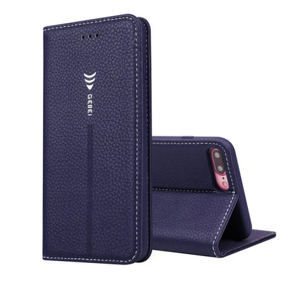 Business wallet phone case for iPhone with card slots in imported PU leather
