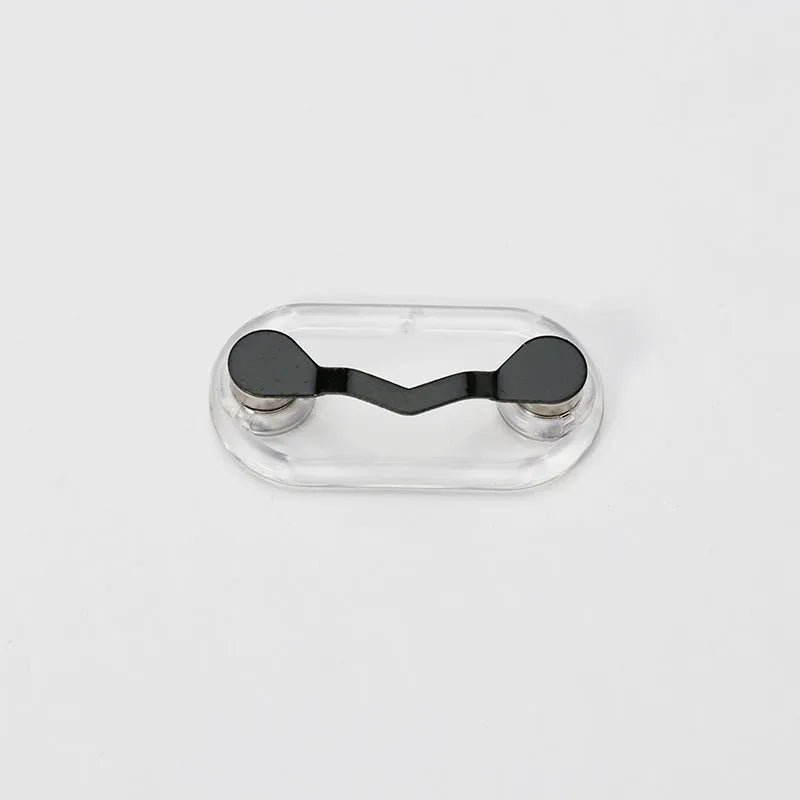 Magnetic glasses holder in black or silver, ABS and stainless steel travel storage bracket