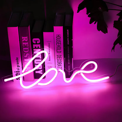 USB-powered neon wall lamp showing Banana shape with pink lighting against dark wall