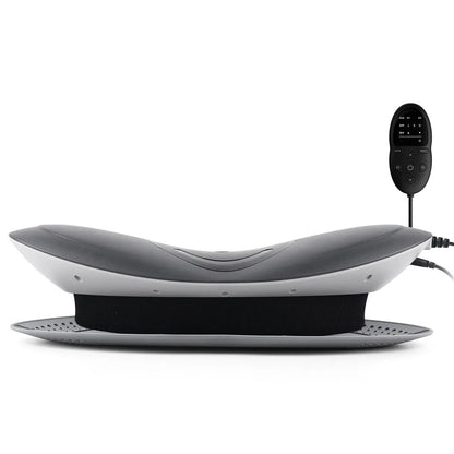 Premium lumbar support massage device with intelligent traction, heat therapy, and vibration massage functions for relieving back pain and muscle fatigue
