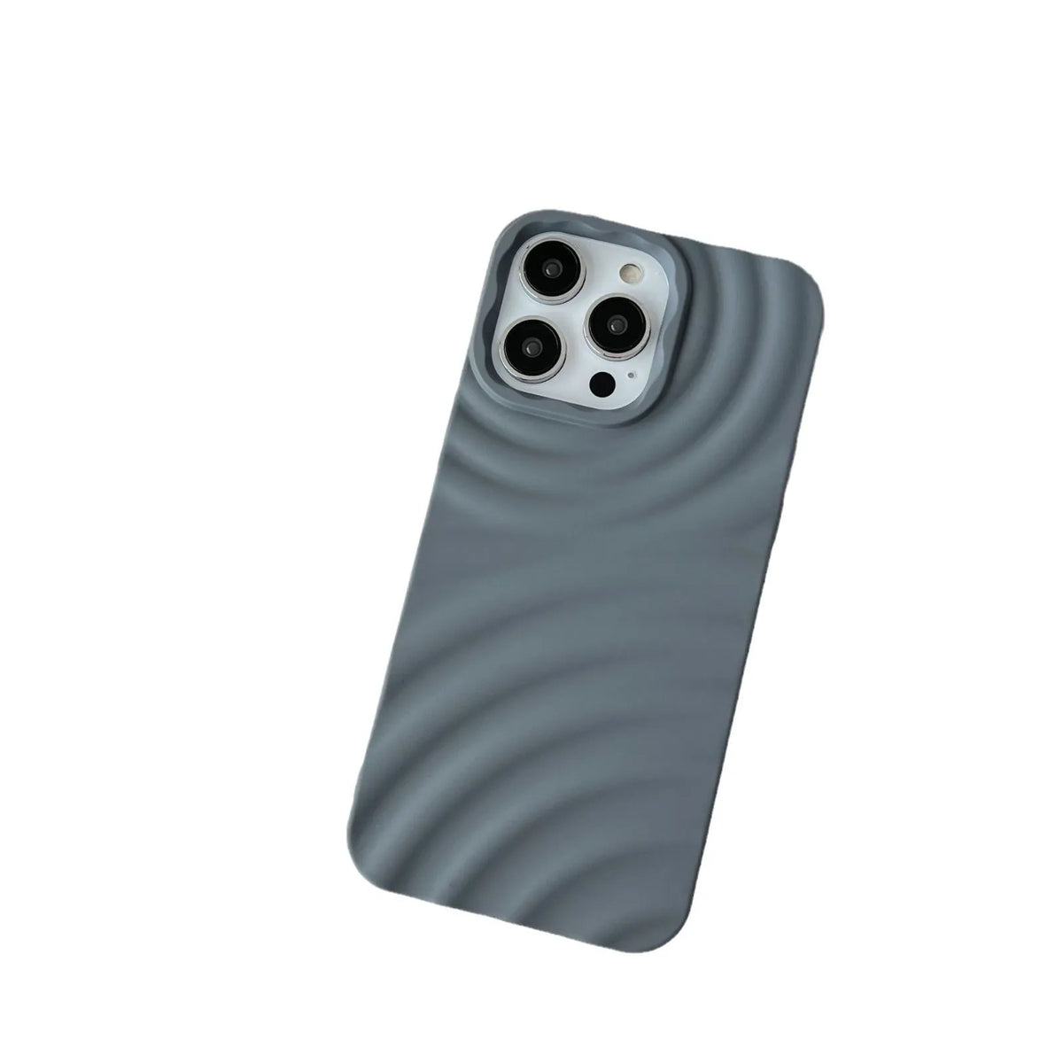 Water ripple TPU iPhone case with corrugated texture, anti-fall cover in black, white, purple, grey, blue, pink or green