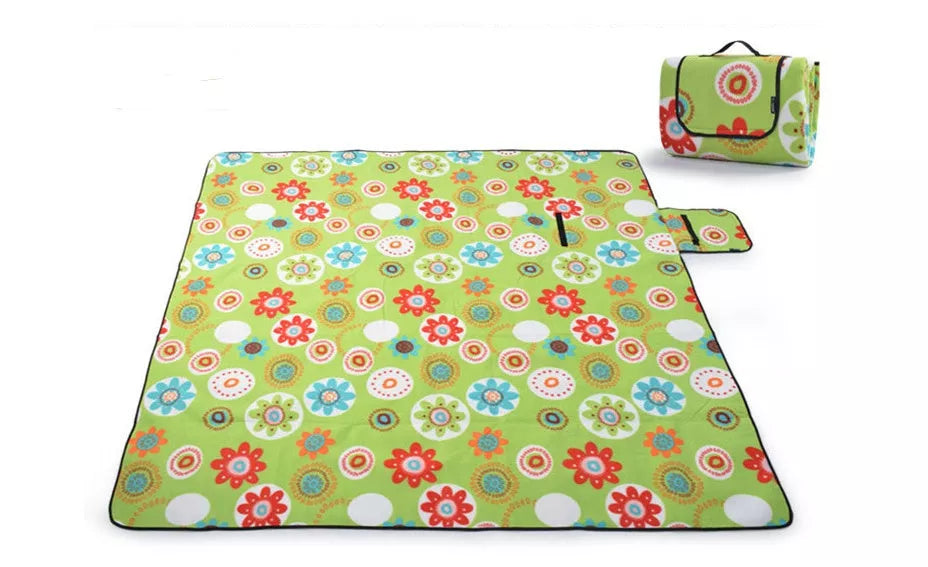 Waterproof outdoor picnic mat with cushioning, available in multiple designs