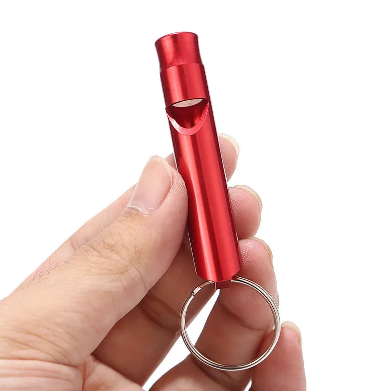 Aluminium survival whistle about 9 x 46mm with loud sound for hiking and outdoor signalling