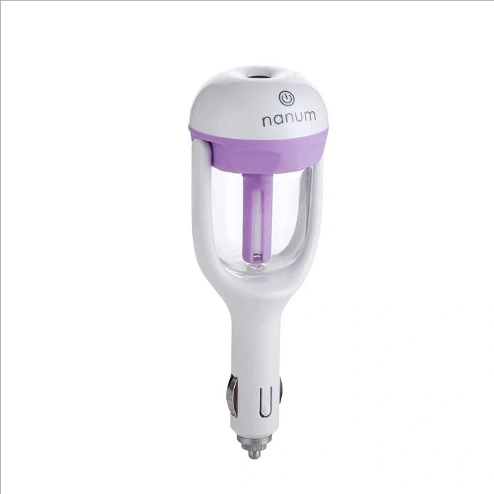 Compact car humidifier with essential oil diffuser and air purifier in various colours