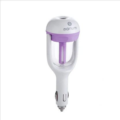 Compact car humidifier with essential oil diffuser and air purifier in various colours