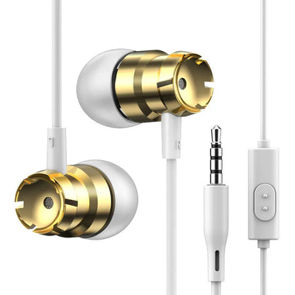 Metal turbo in-ear headphones with 3.5mm plug and built-in microphone in various colours