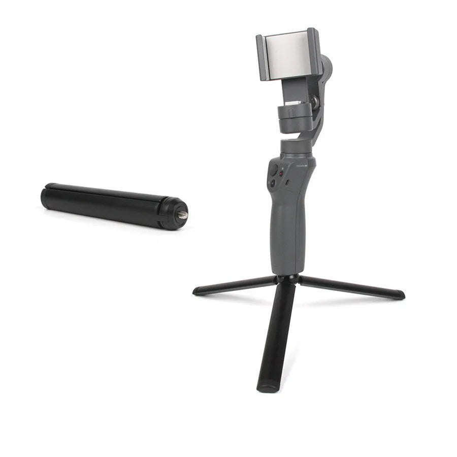 Black aluminium mobile phone tripod with PTZ adjustments for handheld stabilisation
