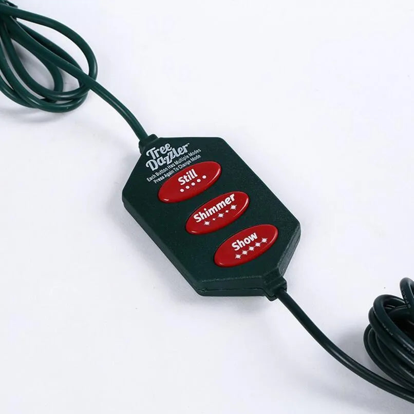 64 LED bead Christmas tree light string on a 1.8-metre wire with button control for dimming and colour changes
