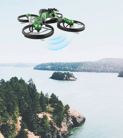 2-in-1 Foldable Drone and Motorcycle RC Toy with HD Camera for Aerial Photography and Ground Exploration