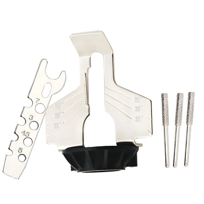 Silver-coloured mini electric grinder accessories chain grinding machine with 20mm metal band saw blade and 100 teeth