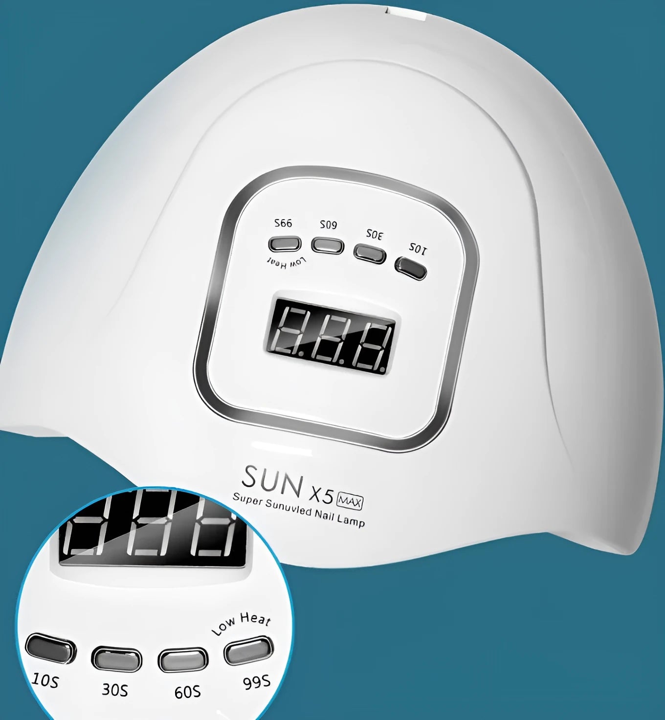 White UV LED gel nail dryer with 45 beads and dual light source display