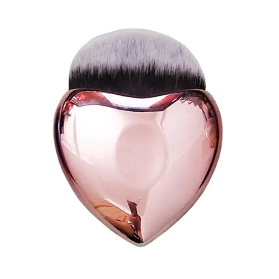 Heart-shaped foundation brush for blush and powder, portable professional makeup tool in colour A, A+B or B.