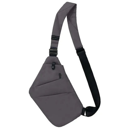 Canvas chest bag 31x20x1cm, 190g, one-shoulder crossbody with anti-radiation fabric inside, smoke black or silver grey