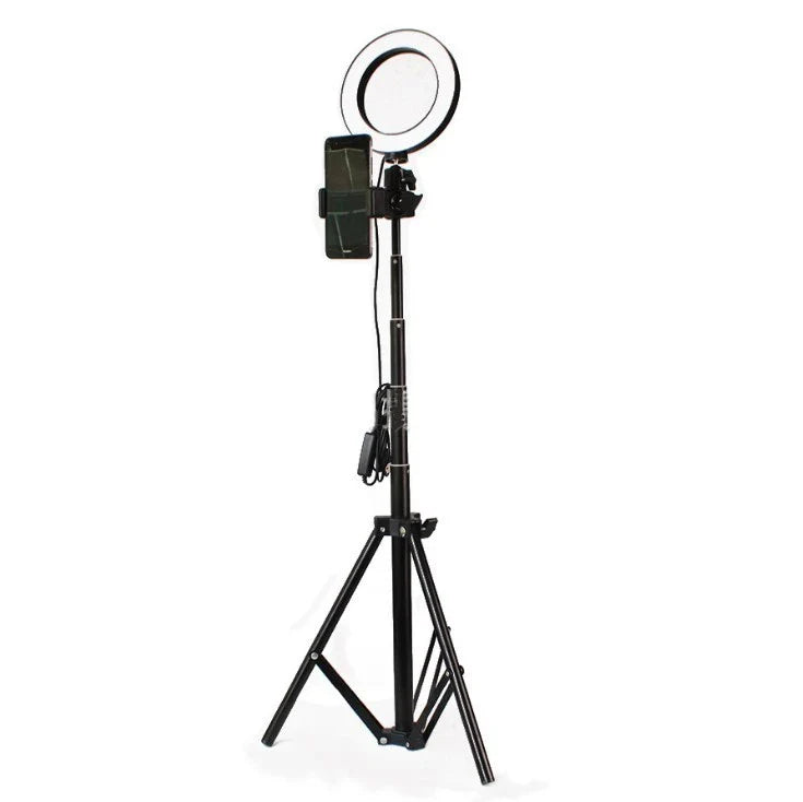 Adjustable tripod and ring light set with accessories for Apple device photography and videography