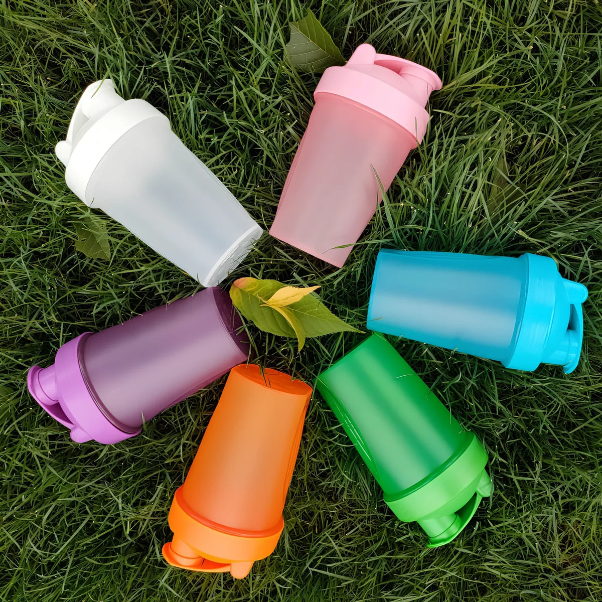400ml sport shaker bottle with screw cap and stainless steel mixing ball inside