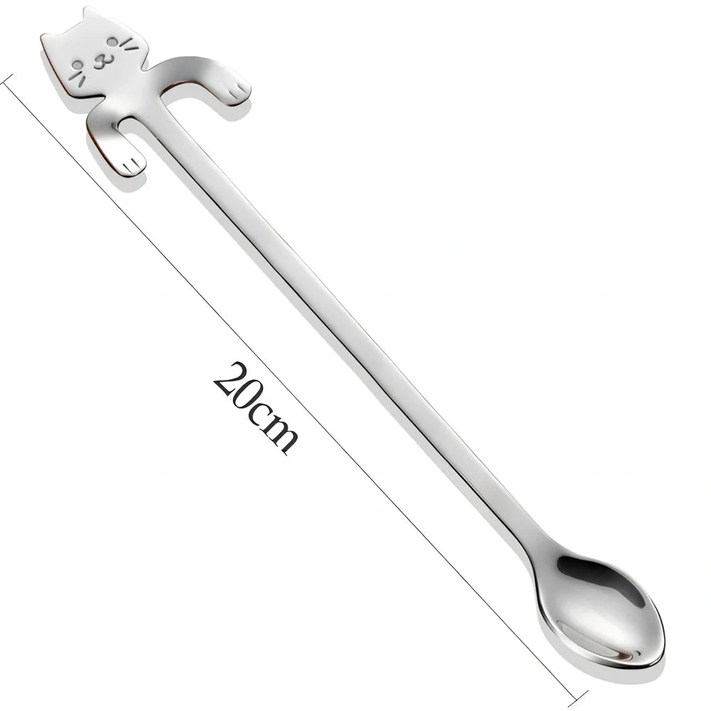 304 stainless steel coffee spoon with cartoon animal handle measuring 11.8cm long