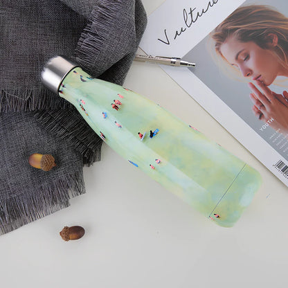 Stainless steel vacuum flask with 500ml capacity and double-wall insulation for temperature control