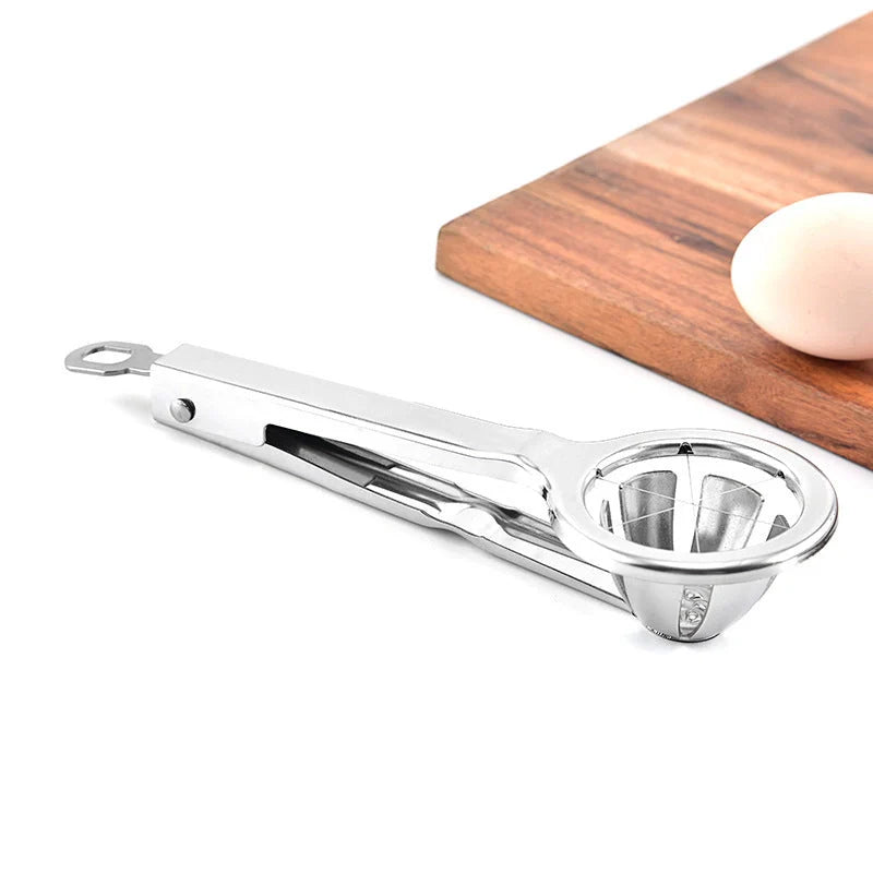 Stainless steel hexagonal egg cutter for perfect slices, kitchen gadget