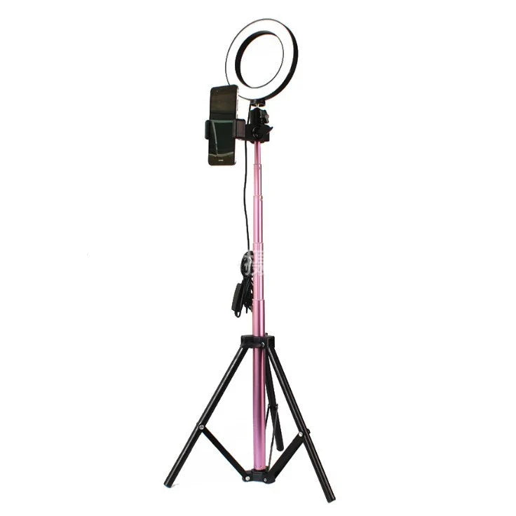 Adjustable tripod and ring light set with accessories for Apple device photography and videography