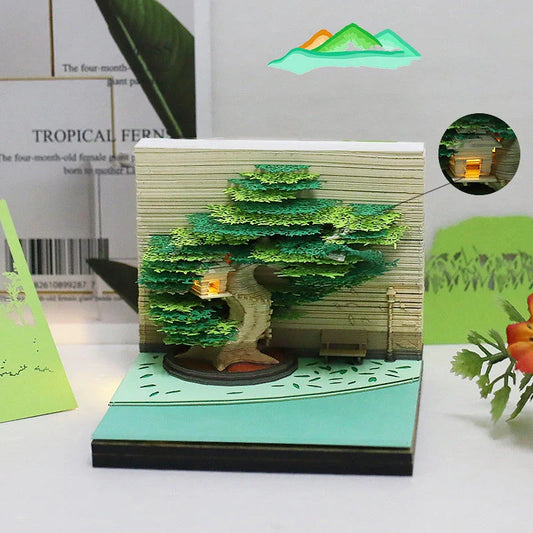 3D Kiyomizu Temple carving sticky notes with architectural design