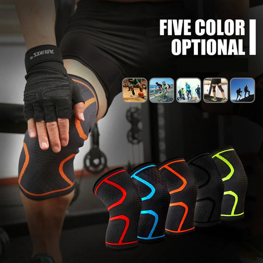 Anti-slip breathable knee support in various colours and sizes