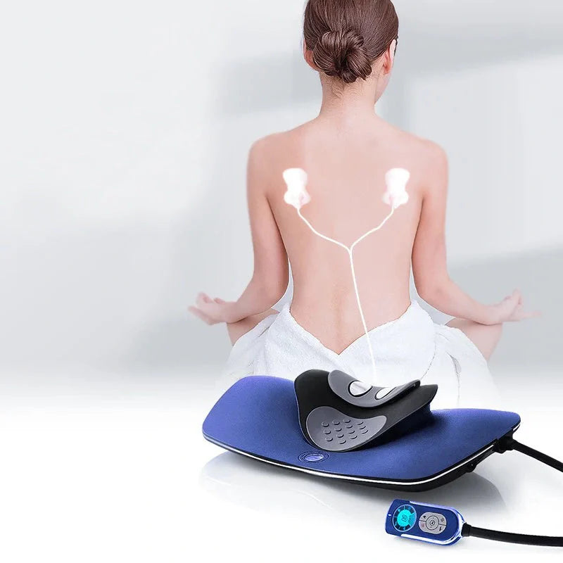 Adjustable Air Soft Brace Neck and Waist Massager in black