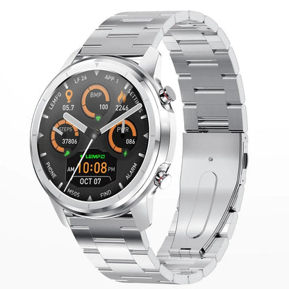 LEMFO LF26 smart bracelet showing its 1.3-inch colour screen, worn on a wrist.