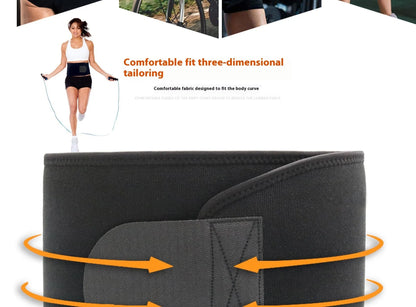 Adjustable neoprene lumbar support belt for fitness and running in black colour option