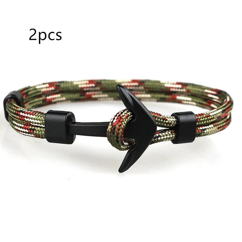 Stylish unisex anchor bracelet with hand strap, perfect for nautical fashion enthusiasts