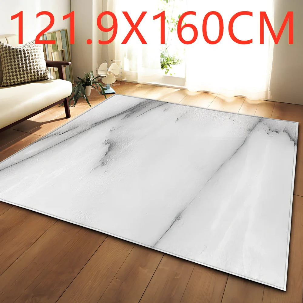 Polyester marble pattern carpet in 121.9x160cm and 50x80cm sizes for floor protection
