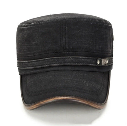Men's stylish cotton flat cap with adjustable fit and sun protection