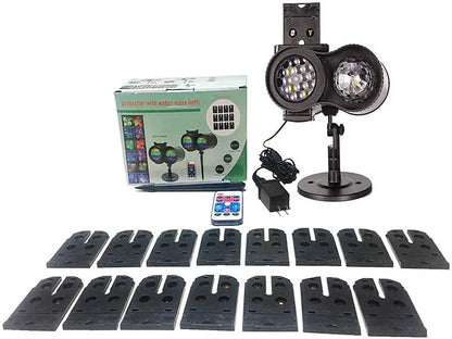 Outdoor waterproof double tube animated watermark LED light with IP65 rating for garden use.