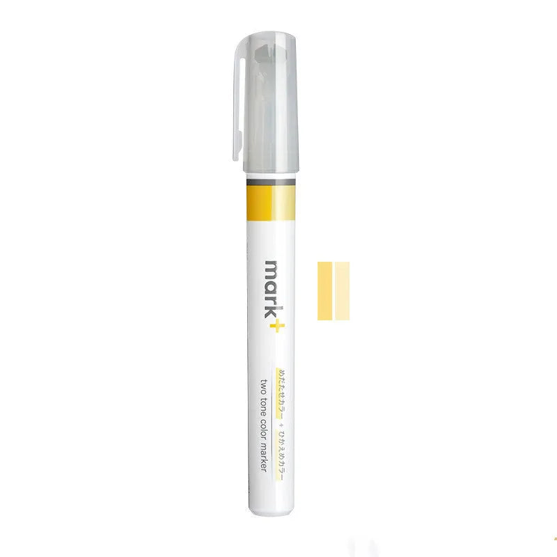 Mark+ series fibre marker pen in six colours: green, grey blue, grey pink, grey yellow, pink, yellow.