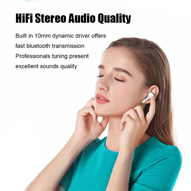 White true wireless Bluetooth 5.0 in-ear sports headset with charging box and Type-C interface