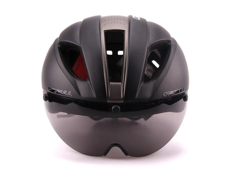 Aero Cycling Helmet with magnetic lens and adjustable fit for road and mountain biking