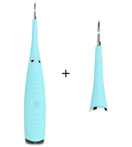 Pink and blue waterproof electric tooth scaler with 190mm handle for dental calculus removal