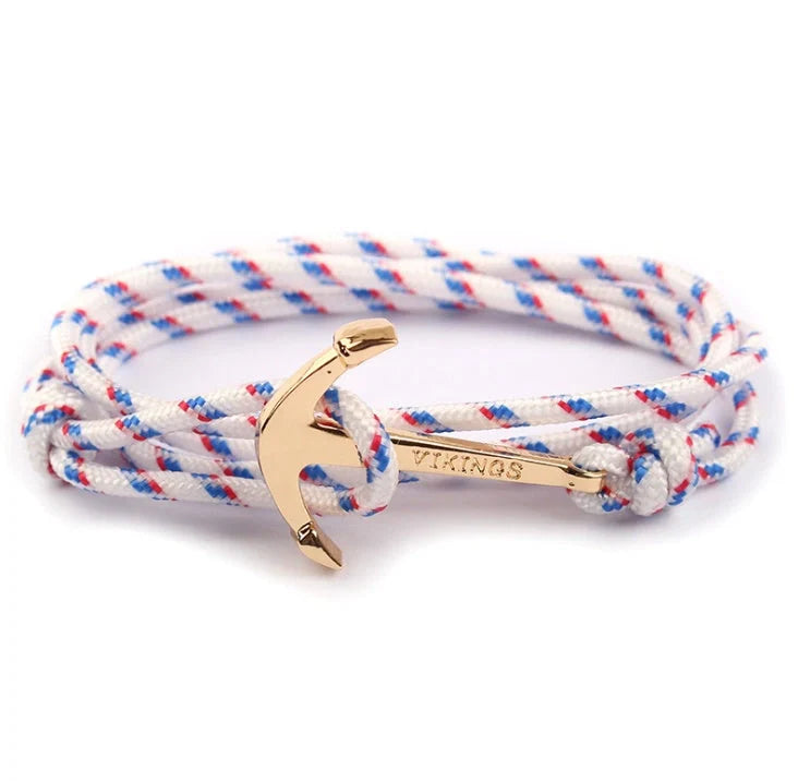 Stylish unisex anchor bracelet with hand strap, perfect for nautical fashion enthusiasts