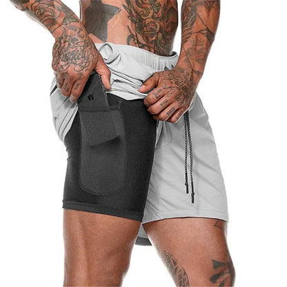 Premium compression shorts with pockets for men, perfect for gym and casual wear