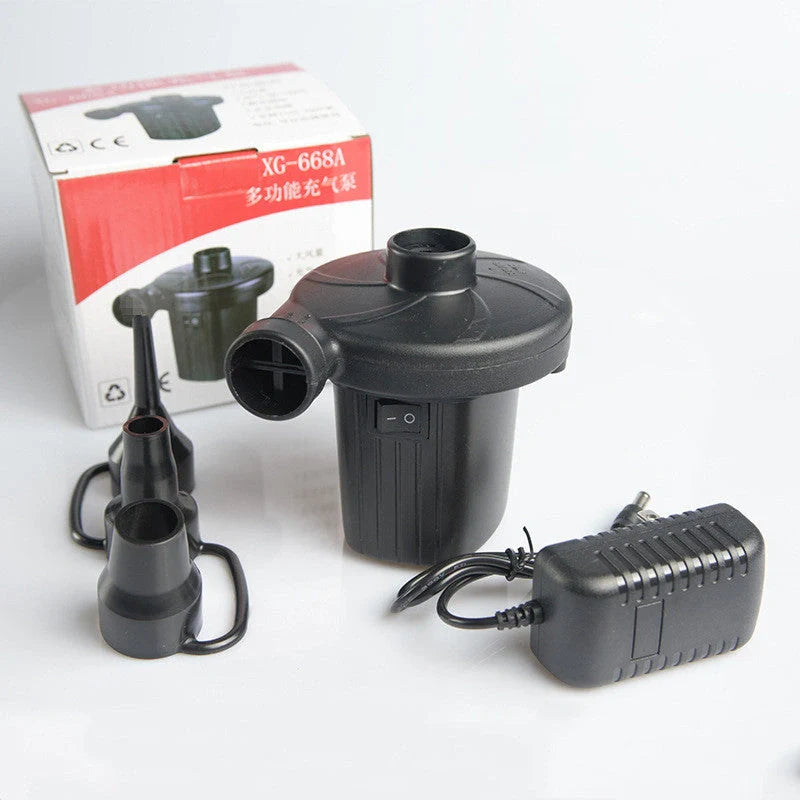 Dual-purpose electric air pump for cars and household inflation needs