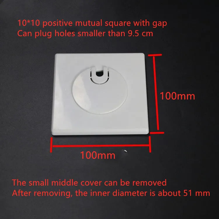 White ABS decorative covering ring for wall holes with adhesive backing in various styles and sizes