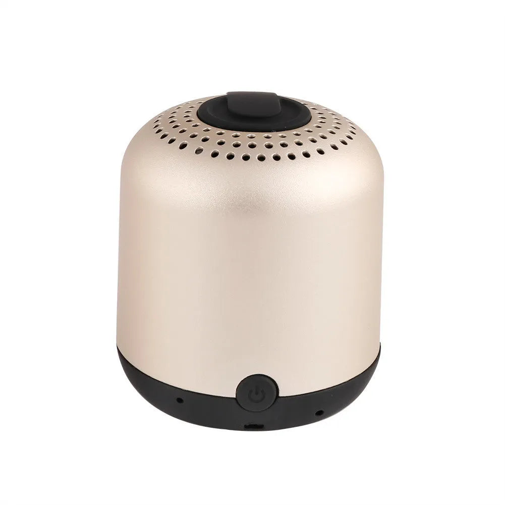 Hieha XQ11 cylinder-shaped metal Bluetooth portable speaker in silver colour
