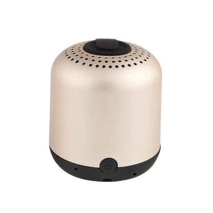 Hieha XQ11 cylinder-shaped metal Bluetooth portable speaker in silver colour