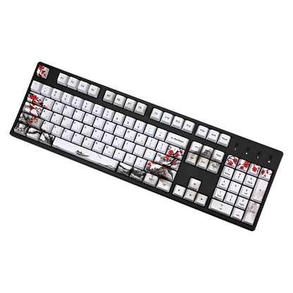 PBT Wangjiang Plum blossom themed mechanical keyboard keycap set with 109 keys in OEM height profile.