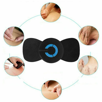 Black HQ-185 mini electric shoulder and neck massager with massage patch.